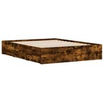vidaXL Cadre de lit à tiroirs chêne fumé 140x200 cm bois d'ingénierie
