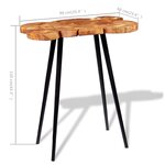 vidaXL Table de bar Bois d'acacia massif 90x60x110 cm