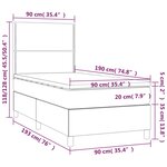 vidaXL Sommier à lattes de lit et matelas Gris foncé 90x190 cm Tissu
