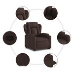 vidaXL Fauteuil inclinable marron foncé tissu