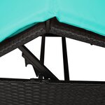 vidaXL lit de soleil double Ensemble de 2 Noir et turquoise