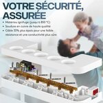 ACROPAQ Boite cache cable compatible France- cache multiprise- Multiprise intégrée- USB-A et USB-C- Rangement cable- 2500W- Blanc