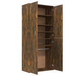 vidaXL Armoire à chaussures chêne fumé 80x39x178 cm bois d'ingénierie