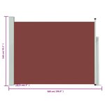 vidaXL Auvent latéral rétractable de patio 140x500 cm Marron