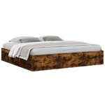 vidaXL Cadre de lit chêne fumé 200x200 cm