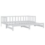 vidaXL Lit coulissant Blanc 2x(90x200) cm Bois de pin massif