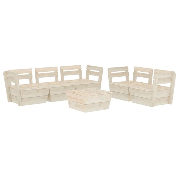 vidaXL Salon de jardin palette 6 Pièces Bois d'épicéa imprégné