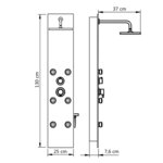 vidaXL Panneau de douche Verre 25 x 44 6 x 130 cm Blanc
