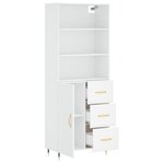 vidaXL Buffet haut Blanc 69 5x34x180 cm Bois d'ingénierie