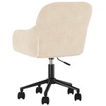 vidaXL Chaise pivotante de bureau Crème Velours