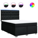 vidaXL Sommier à lattes de lit avec matelas Noir 140x190 cm Tissu