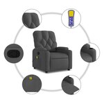 vidaXL Fauteuil de massage inclinable Gris foncé Tissu