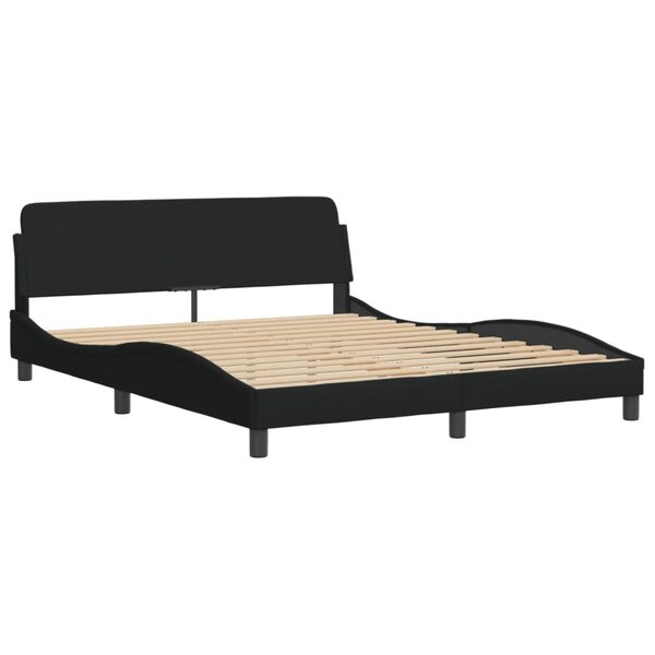 vidaXL Cadre de lit sans matelas noir 160x200 cm tissu