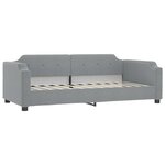 vidaXL Lit de jour avec gigogne et tiroirs gris clair 90x200 cm tissu