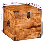 vidaXL Coffre de rangement cubique Bois massif de manguier