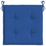 vidaXL Coussins de chaise de jardin lot de 2 bleu royal 50x50x3 cm