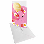 Carte de Vœux Thème Anniversaire Party Time - Plusieurs Styles - Happy Birthday - Rose - Draeger