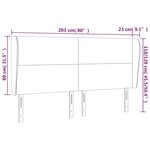 vidaXL Tête de lit avec oreilles Gris 203x23x118/128 cm Similicuir