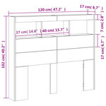 vidaXL Armoire tête de lit avec LED blanc 120x17x102 cm