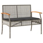 vidaXL Ensemble à manger jardin 4Pièces et coussins Gris Résine tressée