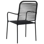 vidaXL Ensemble à manger de jardin 9 Pièces Corde en coton et acier Noir