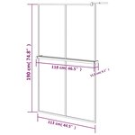 vidaXL Paroi de douche avec étagère Noir 118x190cm Verre ESG&Aluminium