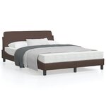 vidaXL Cadre de lit avec tête de lit Marron 140x200 cm Similicuir