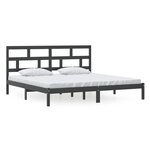 vidaXL Cadre de lit Noir Bois de pin massif 200x200 cm