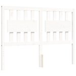 vidaXL Cadre de lit avec tête de lit blanc 120x200 cm bois massif