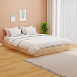 vidaXL Cadre de lit bois massif 135x190 cm double