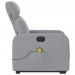 vidaXL Fauteuil inclinable de massage électrique Gris clair Tissu