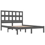 vidaXL Cadre de lit Gris Bois de pin massif 150x200 cm Très grand