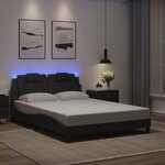 vidaXL Cadre de lit avec lumières LED noir 140x200 cm similicuir