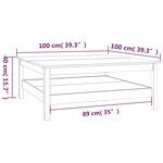 vidaXL Table basse 100x100x40 cm Bois massif de pin