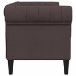 vidaXL Canapé Chesterfield 2 places marron foncé tissu