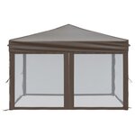 vidaXL Tente de réception pliable avec parois Taupe 3x3 m