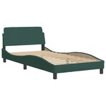 vidaXL Cadre de lit avec tête de lit Vert foncé 100x200 cm Velours