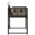 vidaXL Chaises de jardin avec coussins lot de 4 marron résine tressée