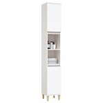 vidaXL Armoire de salle de bain blanc 30x30x190 cm bois d'ingénierie