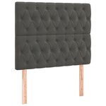 vidaXL Sommier à lattes de lit et matelas Gris foncé 90x200 cm Velours