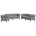 vidaXL Ensemble de canapés 3 Pièces gris clair tissu
