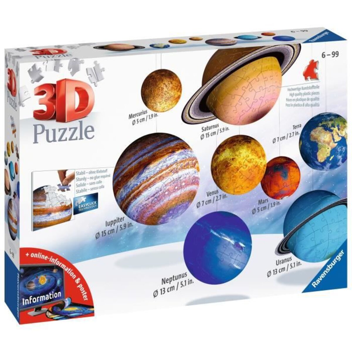 Ravensburger - Puzzle 3D Ball éducatif - Globe t…