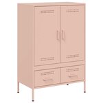 vidaXL Buffet haut rose 68x39x101 5 cm acier laminé à froid