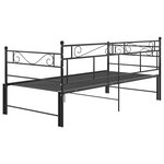 vidaXL Cadre de canapé-lit extensible noir métal 90x200 cm