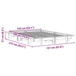 vidaXL Cadre de lit sans matelas cire marron 135x190cm bois pin massif