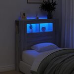 vidaXL Tête de lit à LED sonoma gris 100x18 5x103 5 cm bois ingénierie