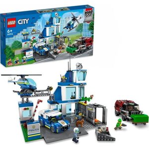 Lego 60316 city le commissariat de police jouets voiture camion de poubelle et hélicoptere enfants +6 ans set aventures