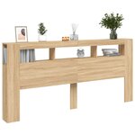 vidaXL Tête de lit à LED chêne sonoma 220x18 5x103 5cm bois ingénierie