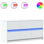 vidaXL Meuble TV avec LED blanc 100x34x50 cm bois d'ingénierie