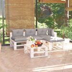 vidaXL Salon palette de jardin 5 Pièces avec coussins bois de pin